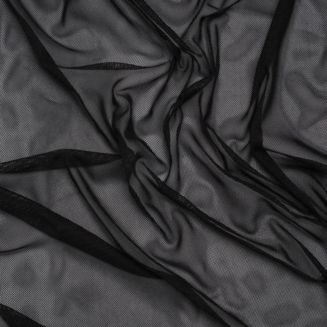 Polyester Stretch Mesh - Black - Designer Deadstock