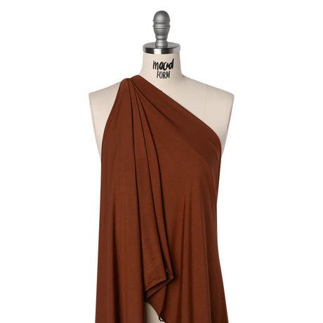 Stretch Rayon Jersey - Cognac - Designer Deadstock