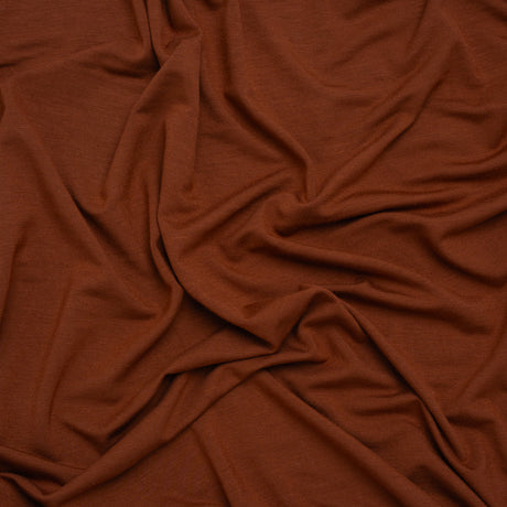 Stretch Rayon Jersey - Cognac - Designer Deadstock