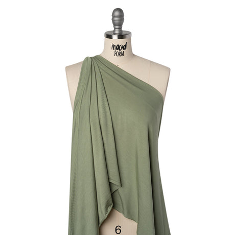 Stretch Rayon Jersey - Fern Green - Designer Deadstock