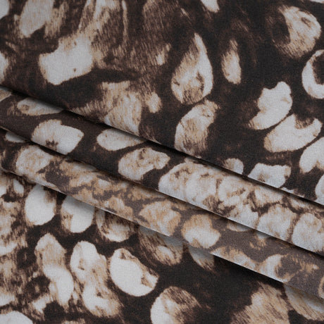 Silk Charmeuse Print 16MM, Made in Italy - Brown and Beige Giant Snakeskin