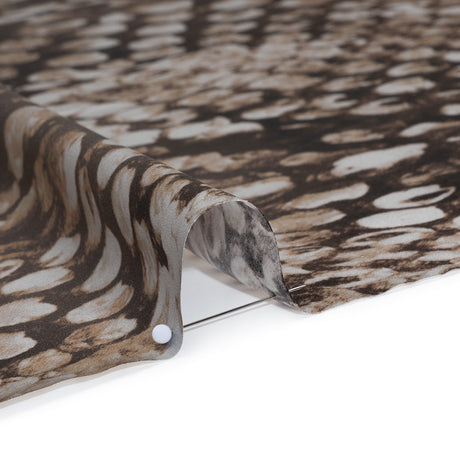 Silk Charmeuse Print 16MM, Made in Italy - Brown and Beige Giant Snakeskin
