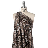 Silk Charmeuse Print 16MM, Made in Italy - Brown and Beige Giant Snakeskin