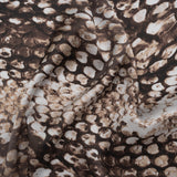 Silk Charmeuse Print 16MM, Made in Italy - Brown and Beige Giant Snakeskin