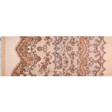 Silk Charmeuse Print 16MM, Made in Italy - Light Peach and Burgundy Lockets and Lace