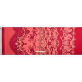 Silk Charmeuse Print 16MM, Made in Italy - Rose, Hot Pink and Dark Red Lockets and Lace