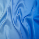 Silk Charmeuse Print 16MM, Made in Italy - White to Bright Blue Ombre