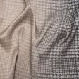 Silk Charmeuse Print 16MM, Made in Italy - Beige, Gray and Black Glen Check Ombre