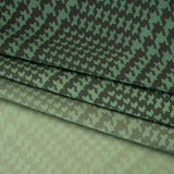 Silk Charmeuse Print 16MM, Made in Italy - Sage, Forest Green and Black Glen Check Ombre