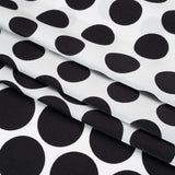 Silk Charmeuse Print 16MM, Made in Italy - Black and White Polka Dot Gradients