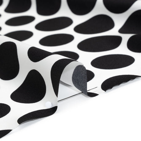 Silk Charmeuse Print 16MM, Made in Italy - Black and White Polka Dot Gradients