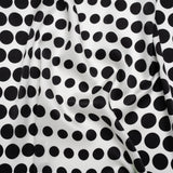 Silk Charmeuse Print 16MM, Made in Italy - Black and White Polka Dot Gradients
