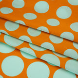 Silk Charmeuse Print 16MM, Made in Italy - Orange and Mint Polka Dot Gradients