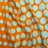 Silk Charmeuse Print 16MM, Made in Italy - Orange and Mint Polka Dot Gradients