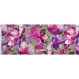 Silk Charmeuse Print 16MM, Made in Italy - Sage Green, Purple and Pink Painterly Flowers