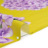 Silk Charmeuse Print 16MM, Made in Italy - Chartreuse and Lilac Hydrangeas