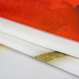 Silk Charmeuse Panel 16MM, Made in Italy - Red, Green and White Watercolor Rose