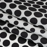 Heavy Silk Satin-Faced Organza, Made in Italy - Black and White Polka Dot Gradients