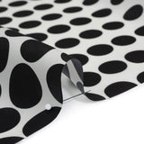 Heavy Silk Satin-Faced Organza, Made in Italy - Black and White Polka Dot Gradients