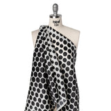 Heavy Silk Satin-Faced Organza, Made in Italy - Black and White Polka Dot Gradients