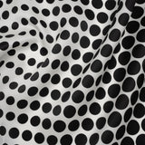 Heavy Silk Satin-Faced Organza, Made in Italy - Black and White Polka Dot Gradients