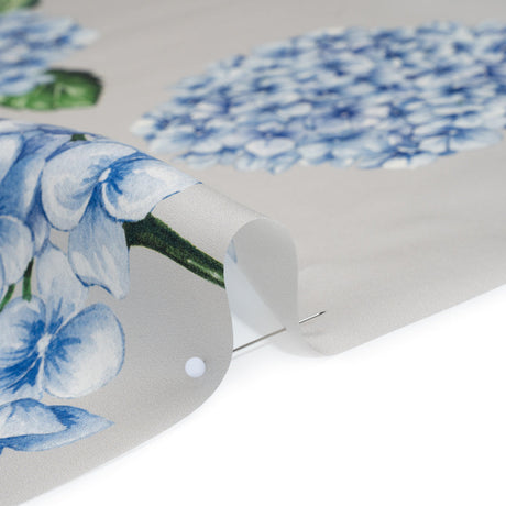 Heavy Silk Satin-Faced Organza, Made in Italy - Pale Gray, Blue and Green Hydrangeas