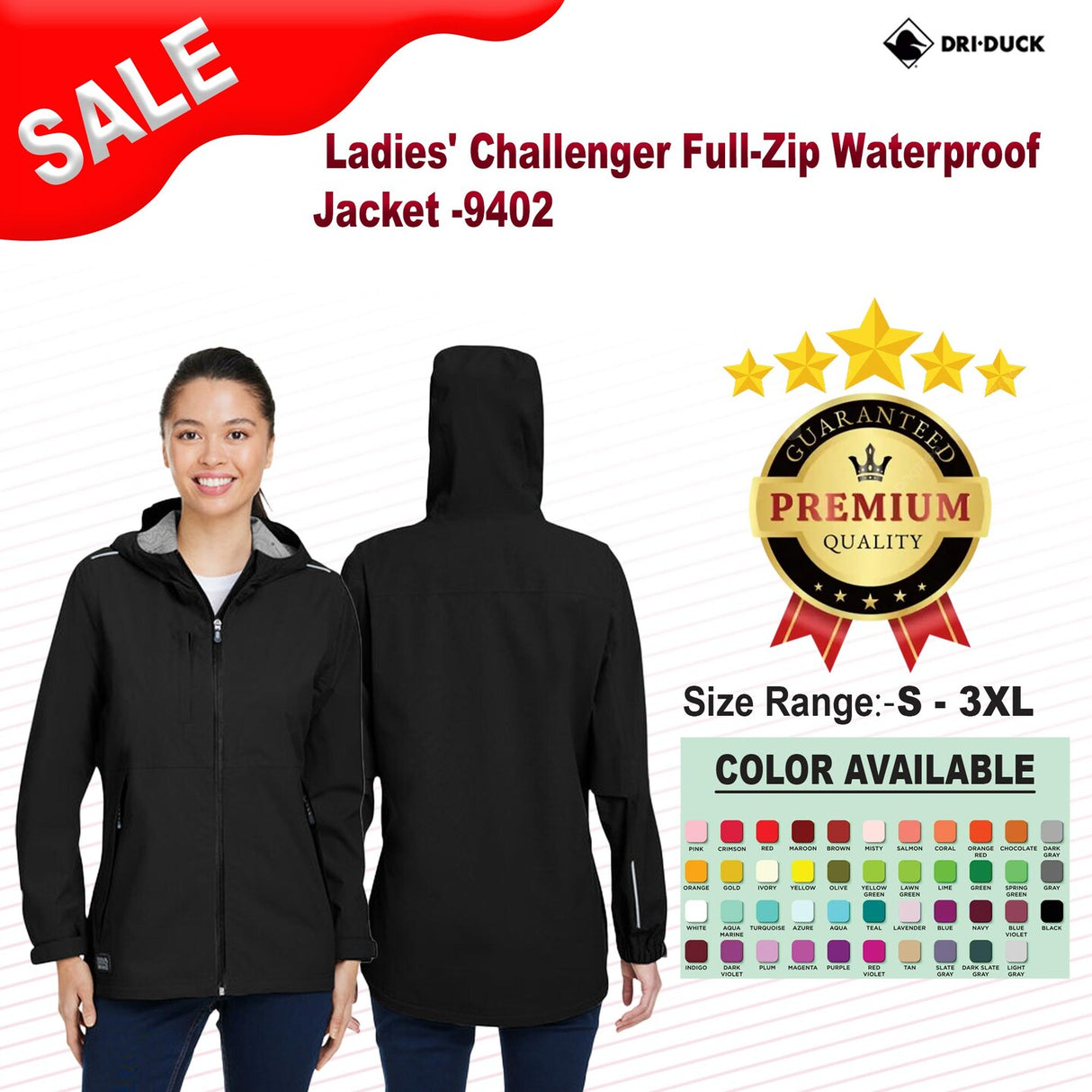 Dri Duck® Ladies' Challenger Full-Zip Waterproof Jacket