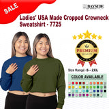 Bayside ® Ladies USA Made Cropped Crewneck Sweatshirt