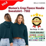BELLA + CANVAS® Women’s Crop Fleece Long Sleeve Hoodie Sweatshirt