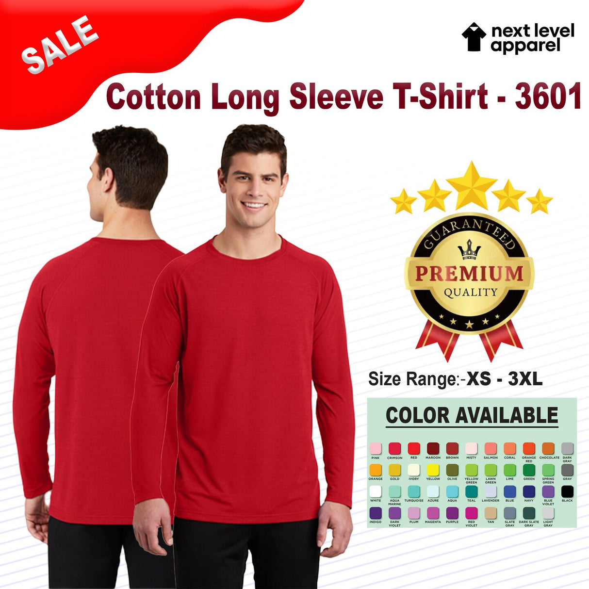 Next Level® Cotton Long Sleeve Crewneck T-Shirt