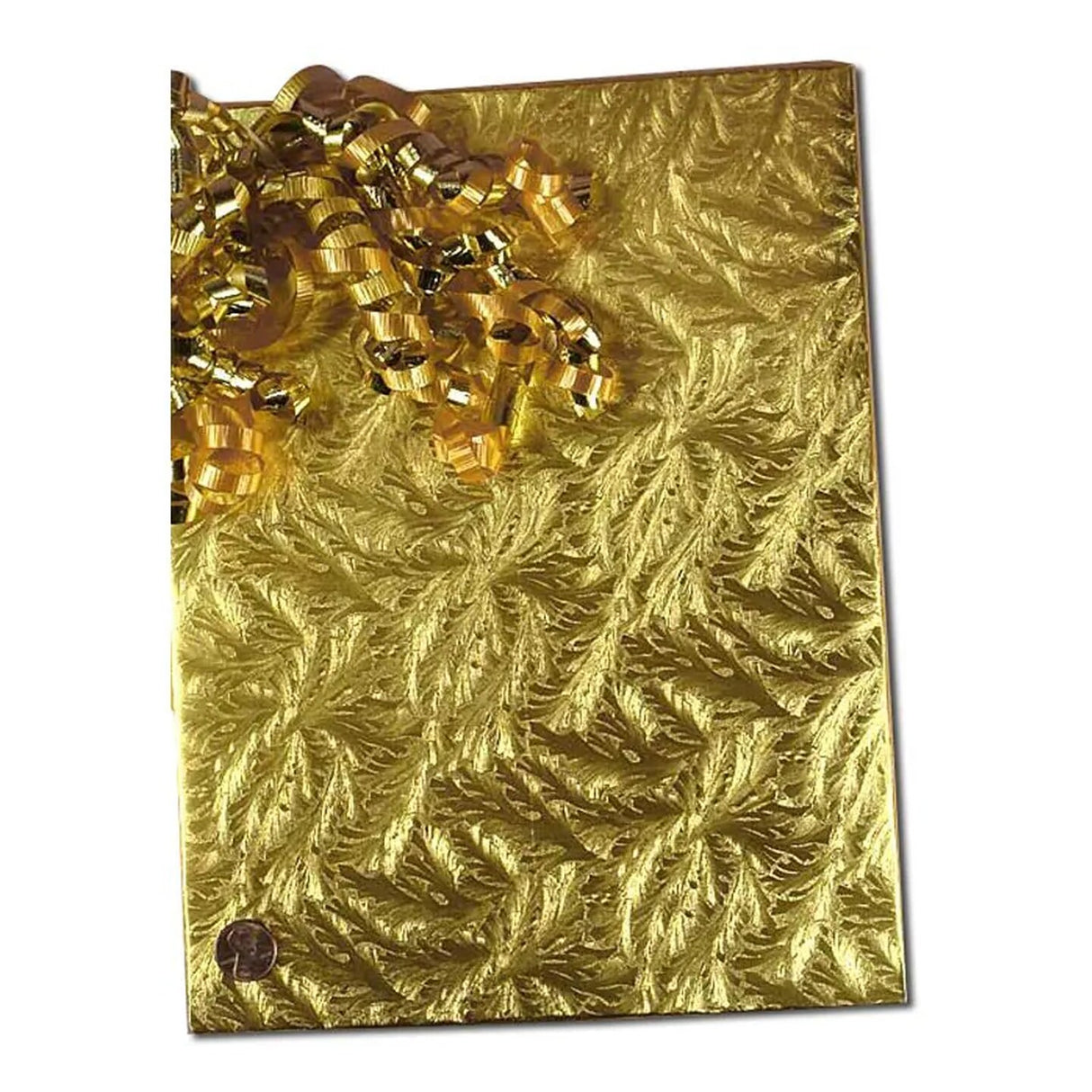 Embossed Metallic Wrapping Paper Gold Feather 24 ''x833 '