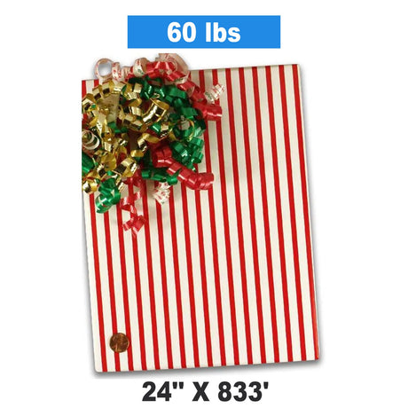24"x 833'' Striped Wrapping Papers to Elevate Your Christmas Gifts