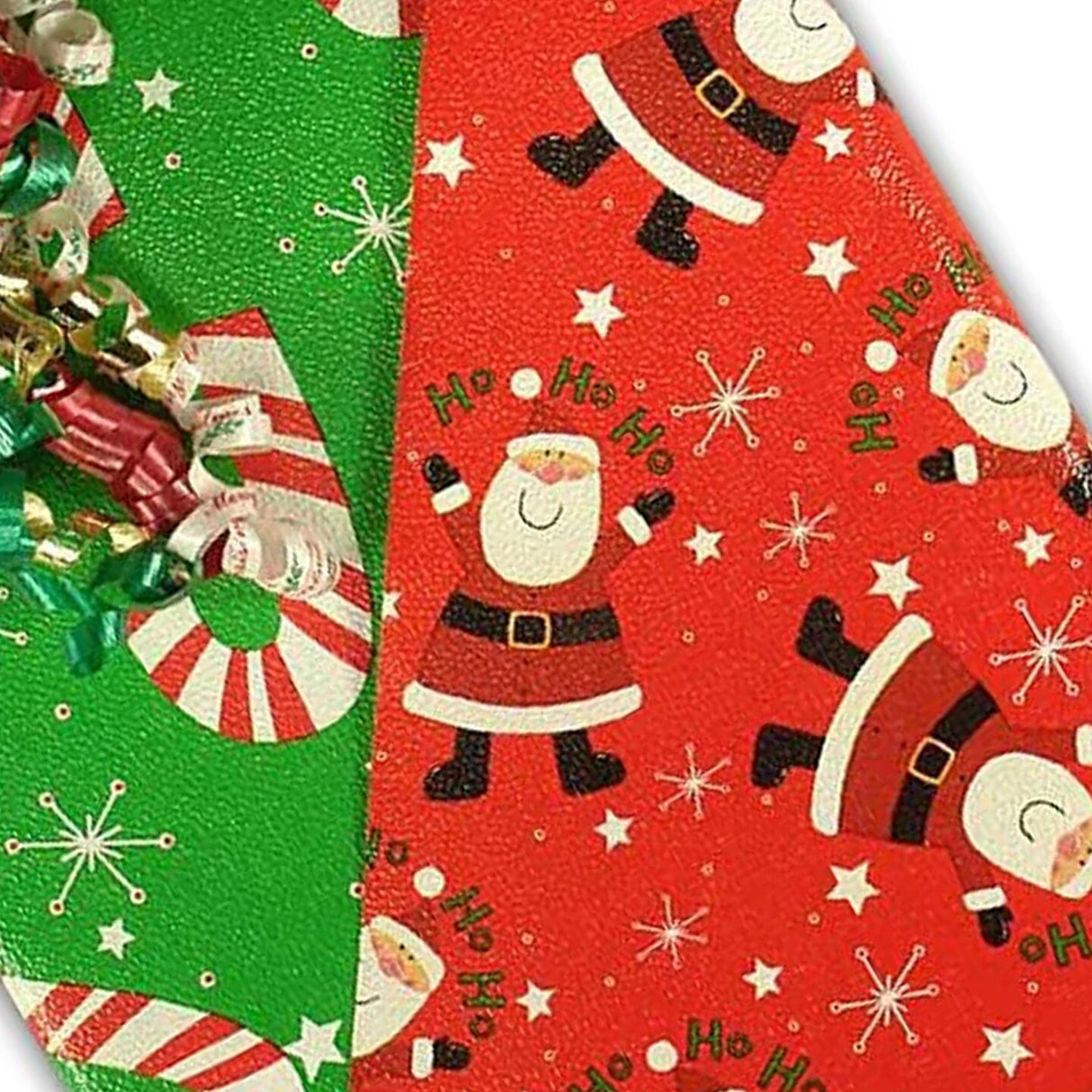 24''x417' Gold Dot & Stripe Two Sides Double the Joy The Best Reversible Christmas Wrapping Papers