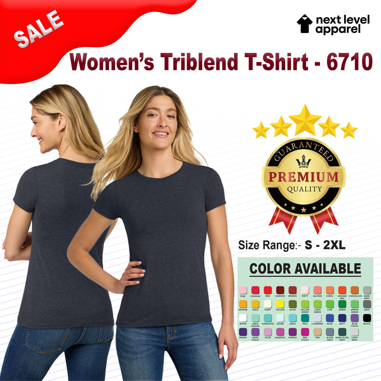 Next Level® Women’s Triblend Crewneck Short Sleeve T-Shirt