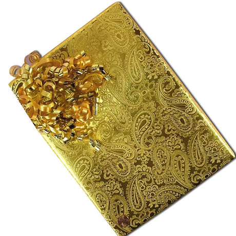 Gold Paisley Embossed Metallic Wrapping Paper 30" x 417" Roll