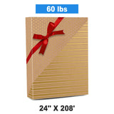24''x208' Gold Dot & Stripe Reversible Wrapping Papers for a Festive Christmas