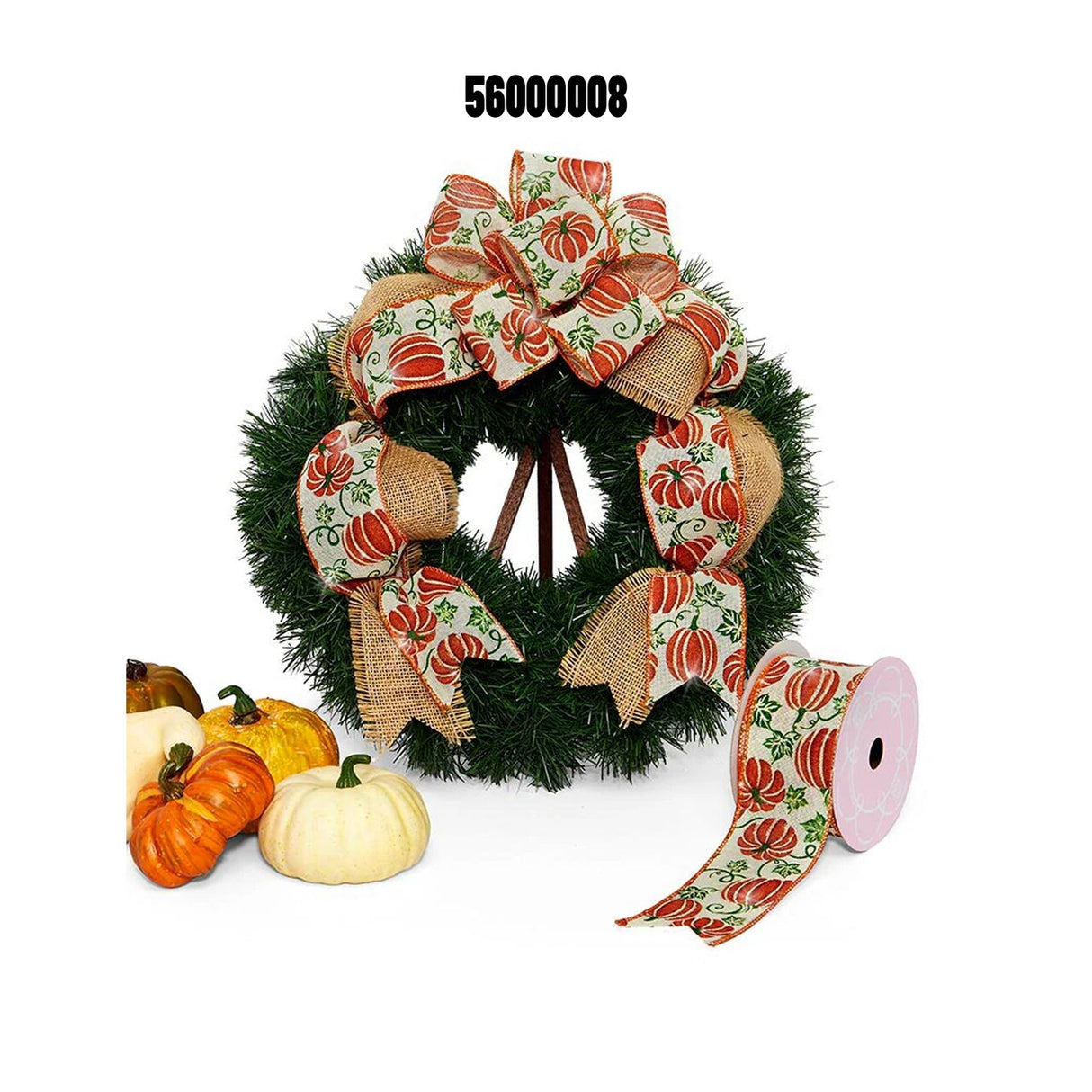 Pumpkin Patch Natural Wired Ribbon 2.5" x 10 Yards