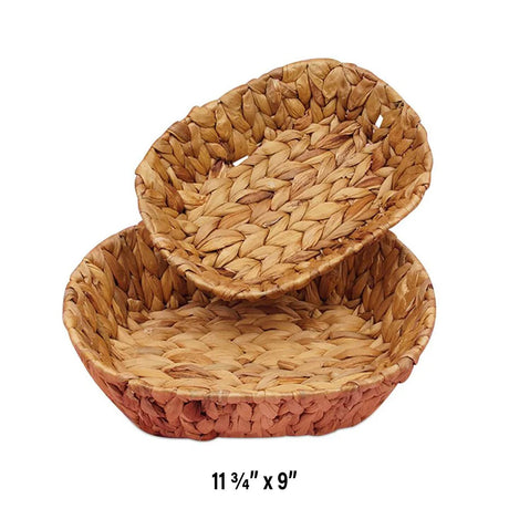 Oval Natural Rush Basket Tray 9" x 11.75"