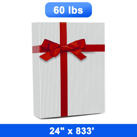 Elegant Striped Wrapping Paper Roll 24'' x 833' 60 lbs