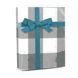 Plaid Christmas Wrapping Paper Silver Metal Lumberjack 30 ''x417 '