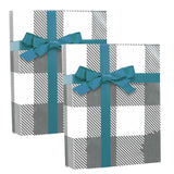Plaid Christmas Wrapping Paper Silver Metal Lumberjack 24 ''x417 '
