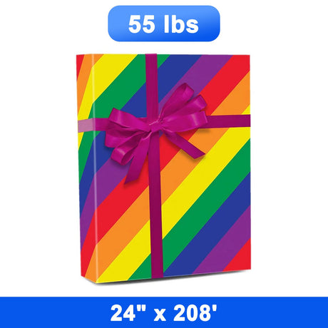 Striped Gift Wrap 24" x 208' Roll 55 lbs