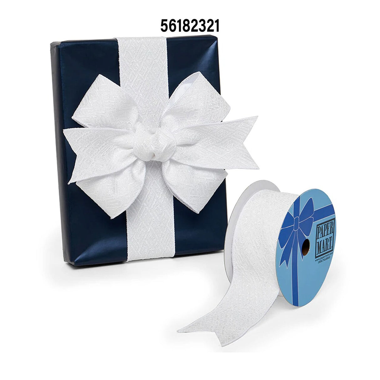 Textured Diamond Block Design Wired Ribbon 2.5" x 10 Yards
