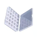 Portable Plastic Bobbin Organizer Box with 25 Clear Premium SA156 Bobbins for Sewing