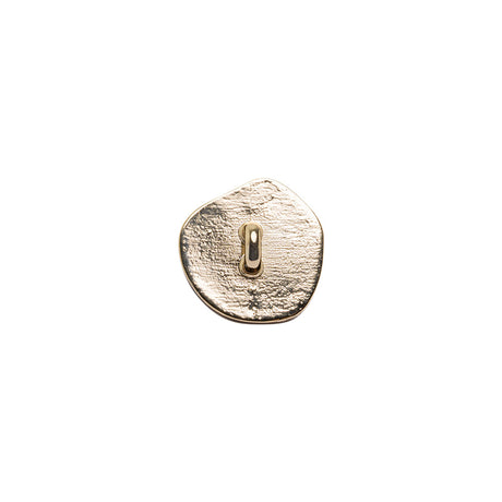 Organic Edge Enameled Shank Back Button - 18L/11.5mm - Gold and Black