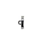 Organic Edge Enameled Shank Back Button - 18L/11.5mm - Nickel and White