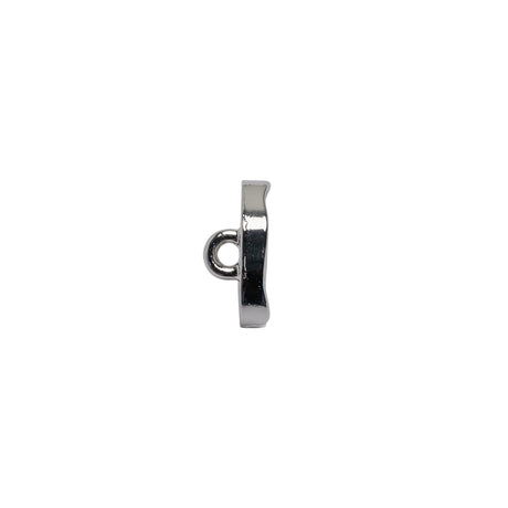 Organic Edge Enameled Shank Back Button - 18L/11.5mm - Nickel and White
