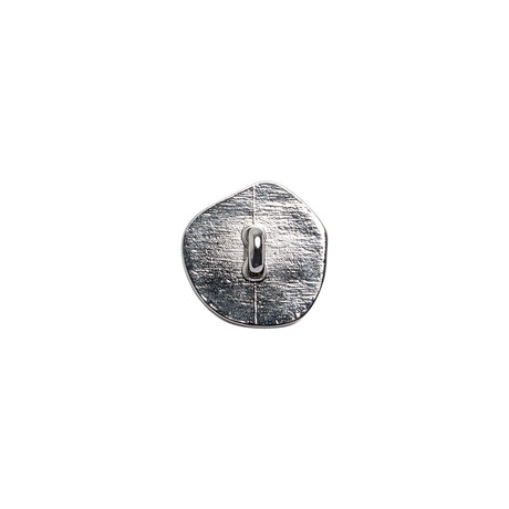 Organic Edge Enameled Shank Back Button - 18L/11.5mm - Nickel and White