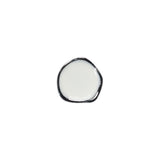 Organic Edge Enameled Shank Back Button - 18L/11.5mm - Nickel and White