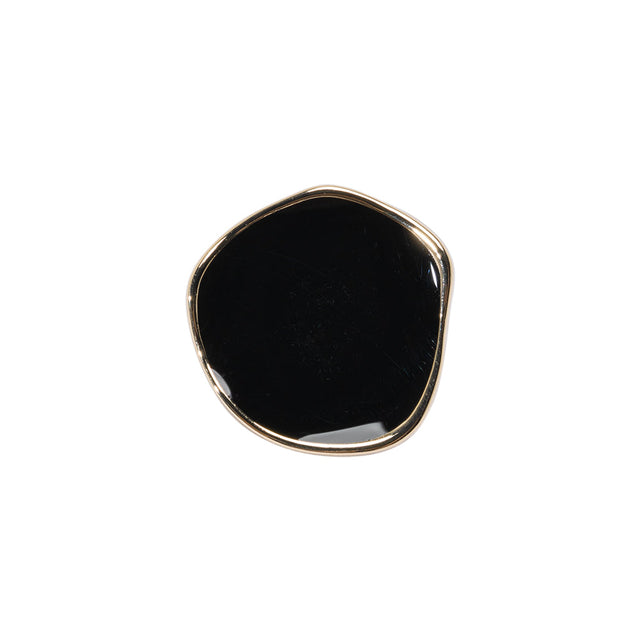 Organic Edge Enameled Shank Back Button - 28L/18mm - Gold and Black
